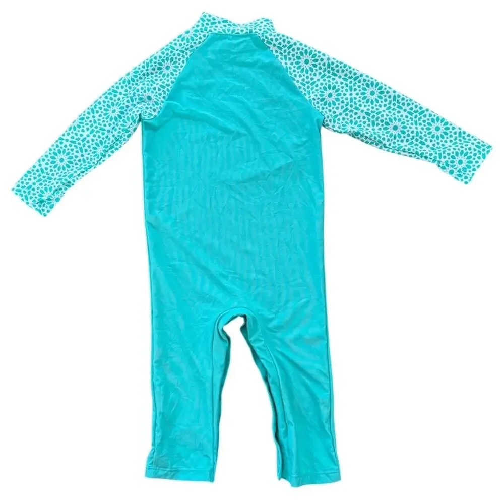 Coolibar Baby Beach One Piece Swimsuit UPF 50+ Mint Botanical Butterfly 12-18 M